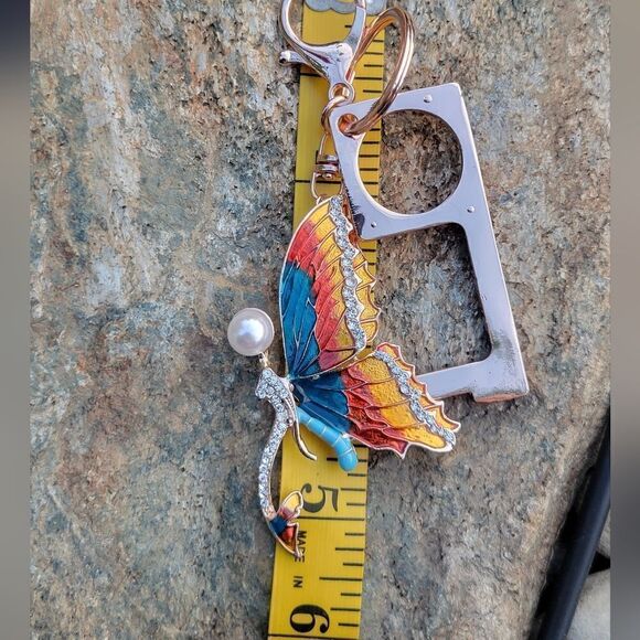 Butterfly Keychain with Door Opener - Picture 9 of 13